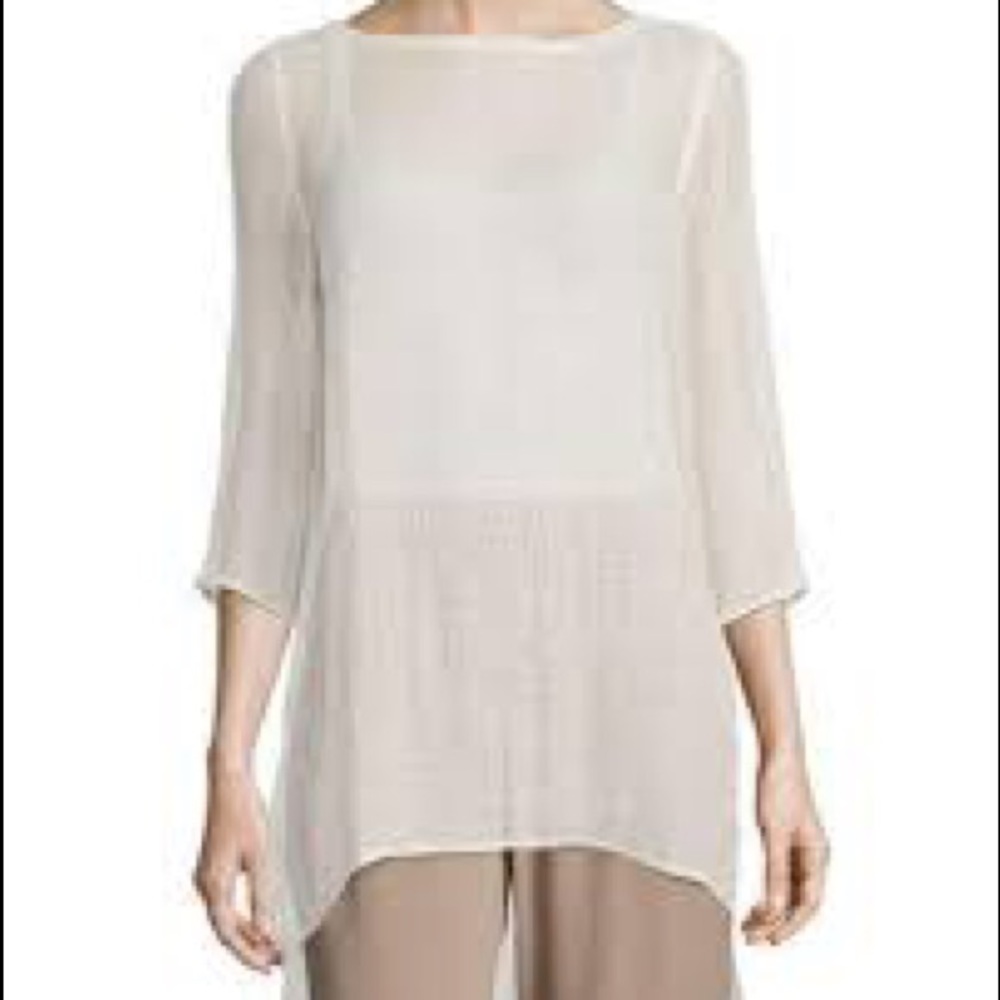 Eileen Fisher Organic Linen Mesh Tunic
